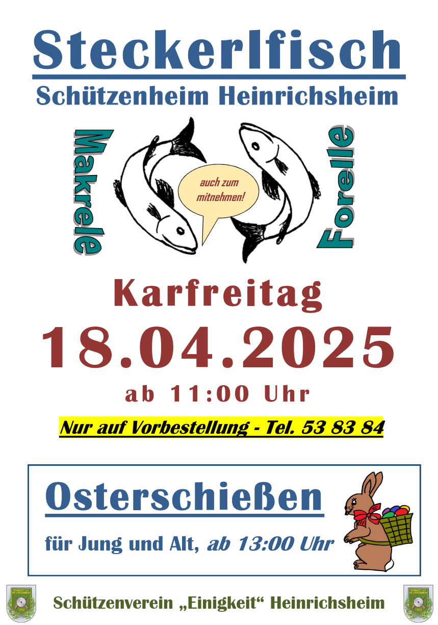 Plakat Steckerlfisch Karfreitag 2025