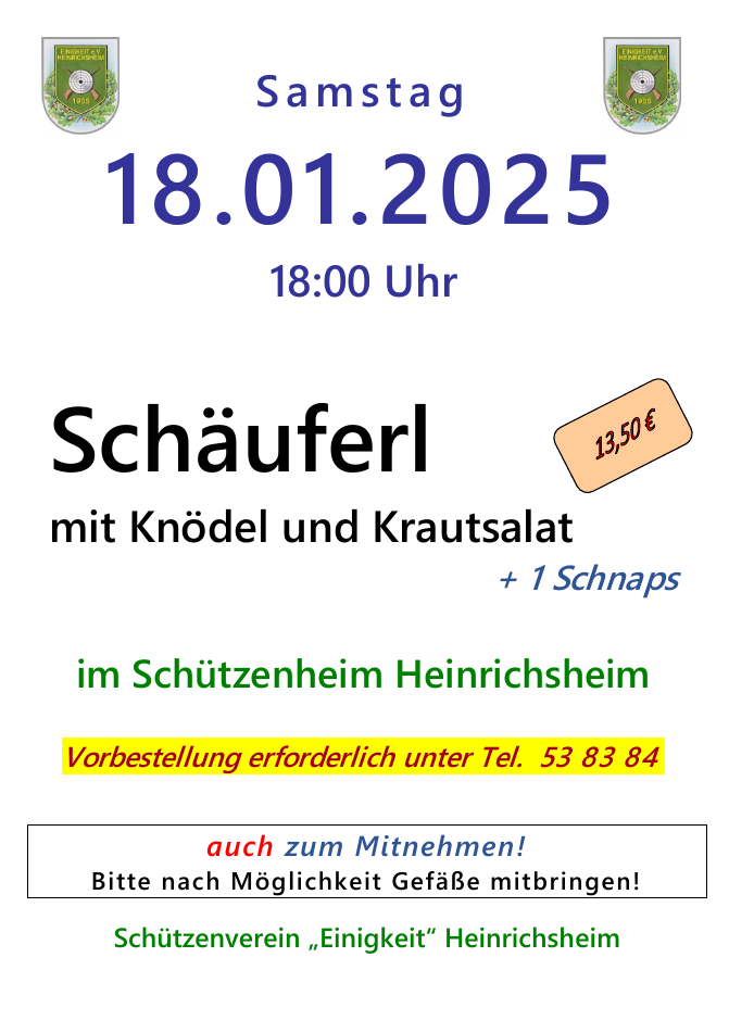 Plakat Schäuferl-Essen